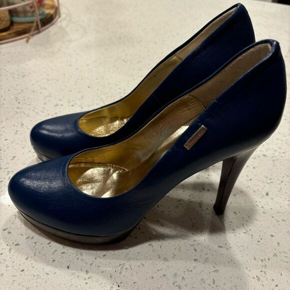 Gianfranco Ferre Blue Leather Pumps Size 39 - Picture 5 of 9